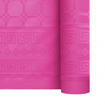 Nappe en papier damassé fuchsia en rouleau 1,18 x 25 m