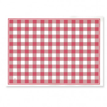Set de table en papier gaufré vichy rouge et blanc 30 x 40 cm
