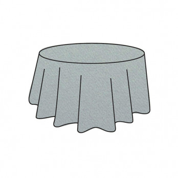 Nappe ronde jetable en soft aspect tissu gris pierre Ø 2,40 m