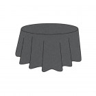 Nappe ronde jetable en soft aspect tissu gris anthracite Ø 2,40 m