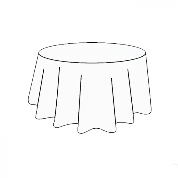 Nappe ronde réutilisable en spunbond blanc 2,40 m.
