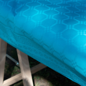 Nappe en papier damassé turquoise en rouleau 1,18 x 25 m