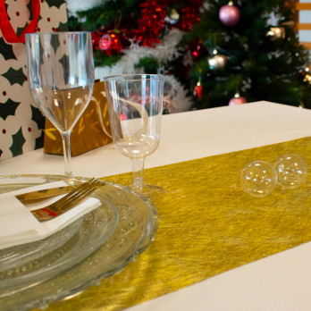 Chemin de table Brillance or en rouleau 0,30 x 10 m