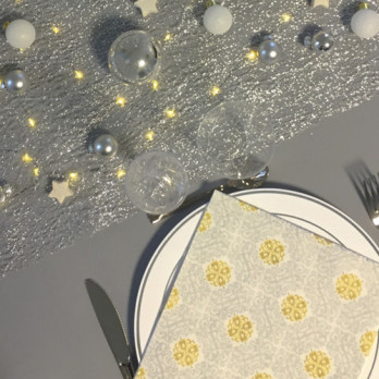 Chemin de table Glitter argent en rouleau 0,30 x 5 m