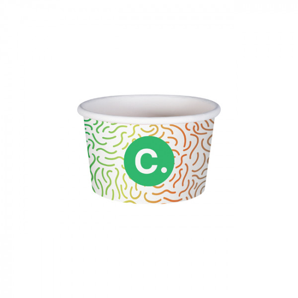 Pot à glace 4 Oz 100% carton 0% plastique personnalisé - Impression digitale couleurs illimitées