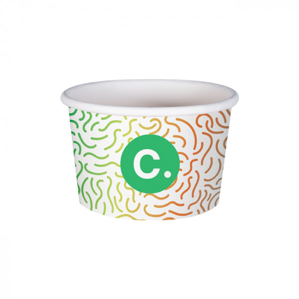Pot à glace 6 Oz 100% carton 0% plastique personnalisé - Impression digitale couleurs illimitées