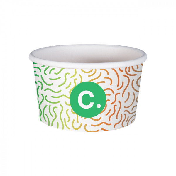 Pot à glace 8 Oz 100% carton 0% plastique personnalisé - Impression digitale couleurs illimitées