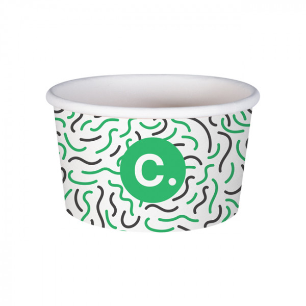 Pot à glace 8 Oz en carton personnalisé - Impression jusqu'à 4 couleurs