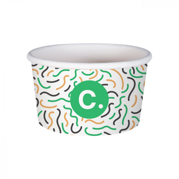 Pot à glace 8 Oz en carton personnalisé - Impression jusqu'à 4 couleurs