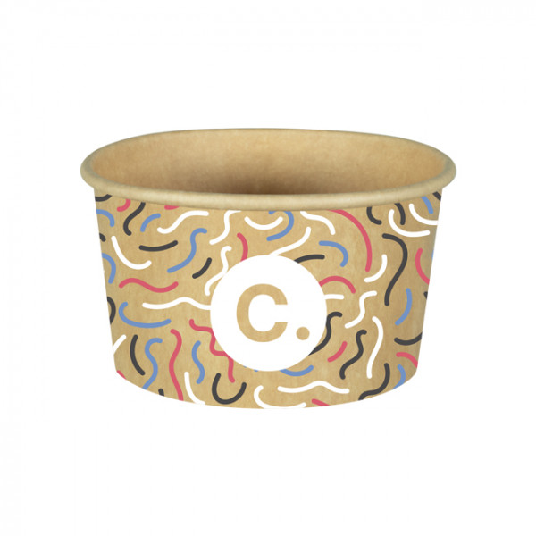 Pot à glace 8 Oz en carton personnalisé - Impression jusqu'à 4 couleurs
