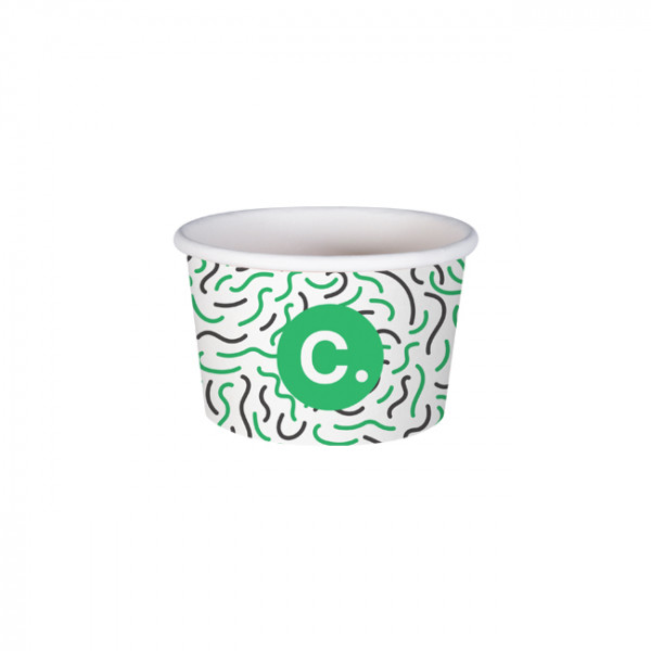 Pot à glace 4 Oz 100% carton 0% plastique personnalisé - Impression jusqu'à 4 couleurs