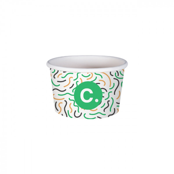 Pot à glace 4 Oz 100% carton 0% plastique personnalisé - Impression jusqu'à 4 couleurs