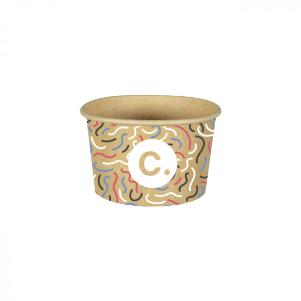 Pot à glace 4 Oz 100% carton 0% plastique personnalisé - Impression jusqu'à 4 couleurs