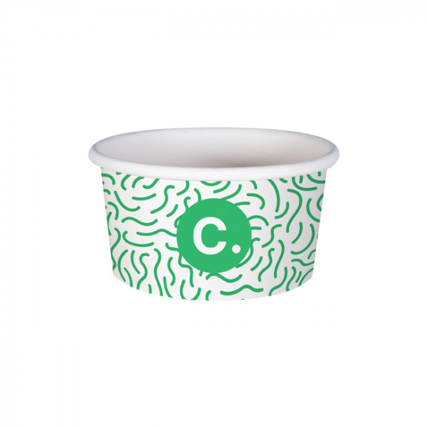 Pot à glace 6 Oz 100% carton 0% plastique personnalisé - Impression jusqu'à 4 couleurs