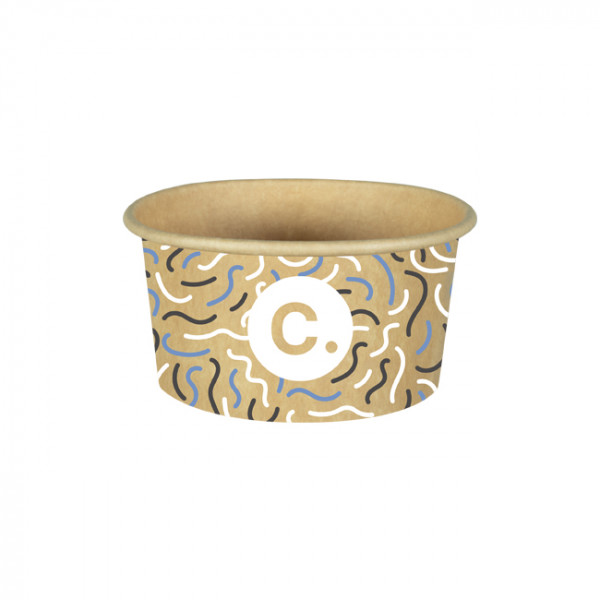 Pot à glace 6 Oz 100% carton 0% plastique personnalisé - Impression jusqu'à 4 couleurs