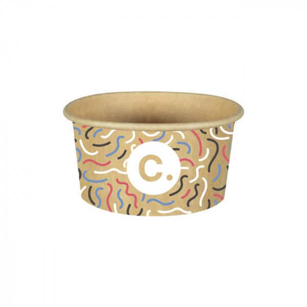 Pot à glace 6 Oz 100% carton 0% plastique personnalisé - Impression jusqu'à 4 couleurs