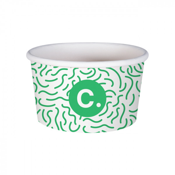 Pot à glace 8 Oz 100% carton 0% plastique personnalisé - Impression jusqu'à 4 couleurs