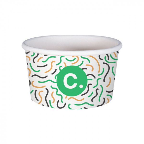 Pot à glace 8 Oz 100% carton 0% plastique personnalisé - Impression jusqu'à 4 couleurs