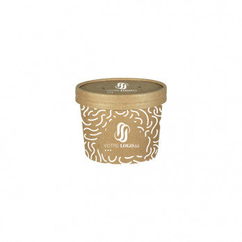 Pot à soupe personnalisé en carton avec couvercle 350 mL/12 Oz - Impression jusqu'à 4 couleurs