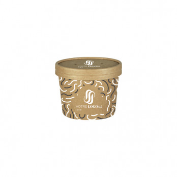 Pot à soupe personnalisé en carton avec couvercle 350 mL/12 Oz - Impression jusqu'à 4 couleurs