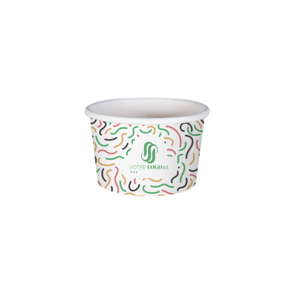 Pot à glace 4 Oz en carton personnalisé - Impression jusqu'à 4 couleurs