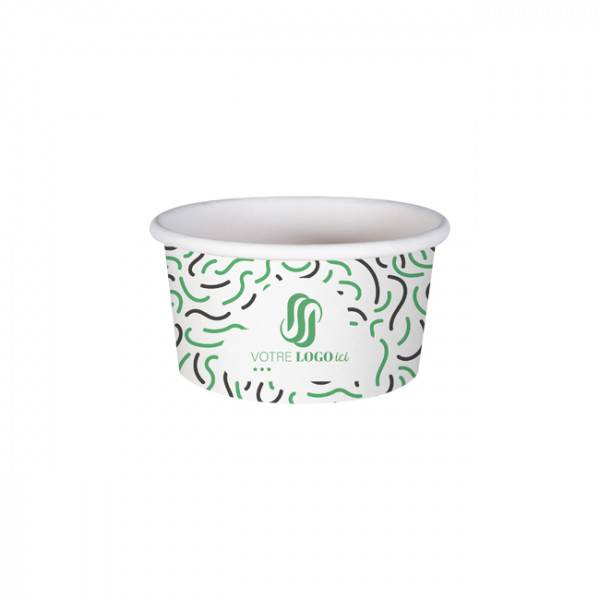 Pot à glace 6 Oz en carton personnalisé - Impression jusqu'à 4 couleurs