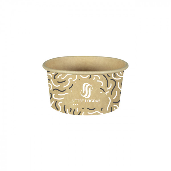 Pot à glace 6 Oz en carton personnalisé - Impression jusqu'à 4 couleurs