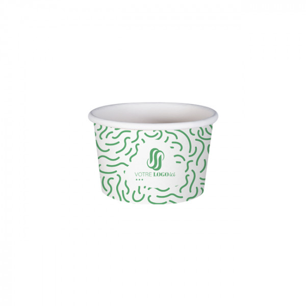 Pot à glace 4 Oz 100% carton 0% plastique personnalisé - Impression jusqu'à 4 couleurs