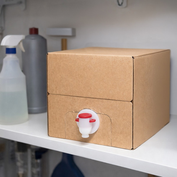 BIB carton pour détergent détartrant sanitaires avec robinet