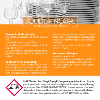 Liquide rinçage vaisselle machine professionnelle 5 L