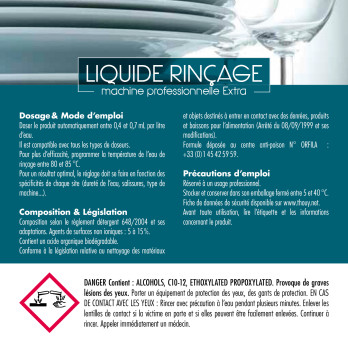 Liquide rinçage vaisselle machine professionnelle Extra 5 L