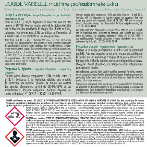 liquide vaisselle machine professionnelle extra 5L Thouy B30011T