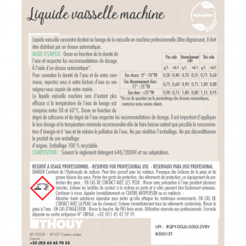 Liquide vaisselle machine professionnelle Ecolabel 20 L