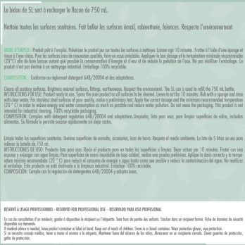 Détergent détartrant sanitaires Ecolabel 5 L - PAE