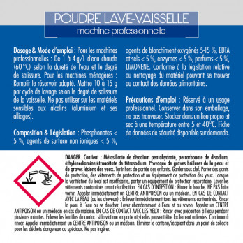 Poudre lave-vaisselle machine professionnelle 10 kg