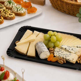 Petit plateau en carton noir pour traiteur