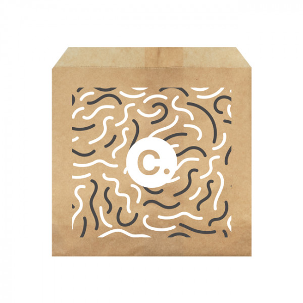 Sachet frites personnalisé en papier kraft - Impression jusqu'à 3 couleurs