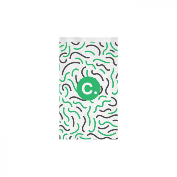 Sachet à viennoiseries (1/2) personnalisé en papier 12 + 5 x 25 cm - Impression jusqu'à 3 couleurs
