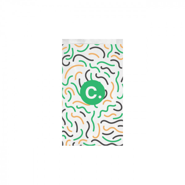 Sachet à viennoiseries (1/2) personnalisé en papier 12 + 5 x 25 cm - Impression jusqu'à 3 couleurs