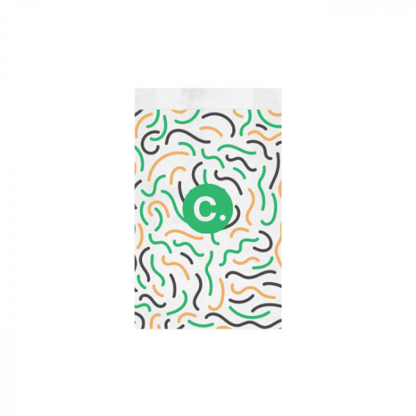 Sachet à viennoiseries (3/4) personnalisé en papier 14 + 6 x 28 cm - Impression jusqu'à 3 couleurs