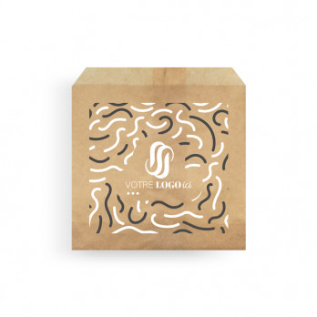 Sachet à frites personnalisé en papier kraft 12 x 12 cm - Impression jusqu'à 3 couleurs