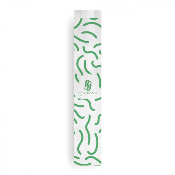 Sachet baguette x 1 personnalisé en papier 10 + 5 x 54 cm - Impression jusqu'à 3 couleurs
