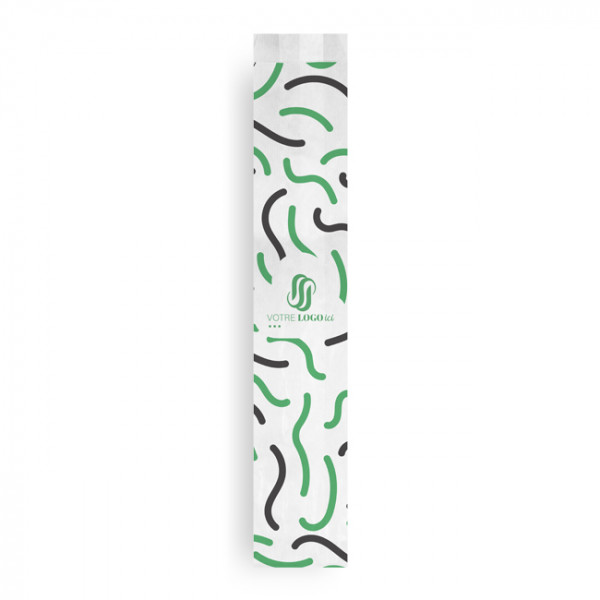 Sachet baguette x 1 personnalisé en papier 10 + 5 x 54 cm - Impression jusqu'à 3 couleurs