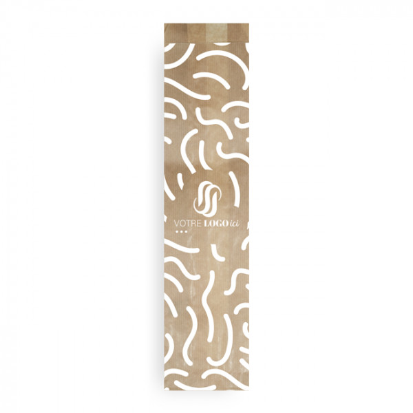 Sachet baguette x 2 personnalisé en papier 14 + 6 x 54 cm - Impression jusqu'à 3 couleurs