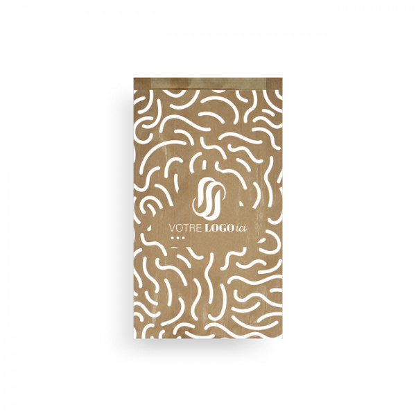 Sachet à viennoiseries (1/2) personnalisé en papier 12 + 5 x 25 cm - Impression jusqu'à 3 couleurs