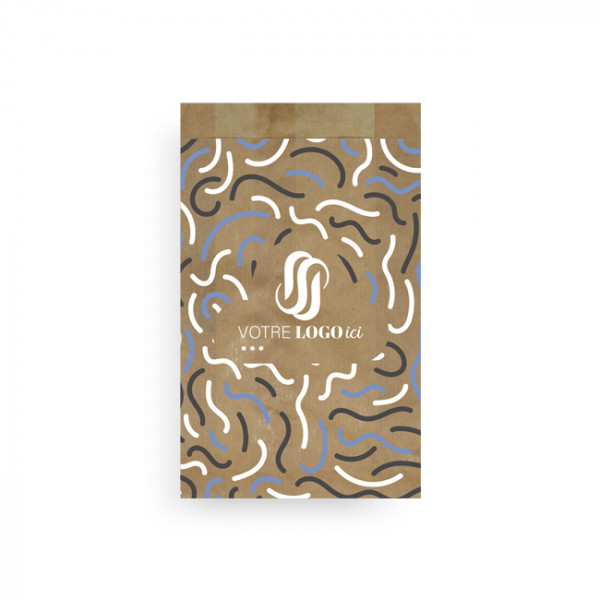Sachet à viennoiseries (3/4) personnalisé en papier 14 + 6 x 28 cm - Impression jusqu'à 3 couleurs
