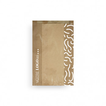 Sachet viennoiseries et pains spéciaux à fenêtre personnalisé en papier kraft 24 x 8 x 32 cm - Impression jusqu'à 3 couleurs