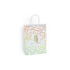 Sac cabas personnalisé en papier blanc 18 + 8 x 24 cm -Poignées torsadées - Impression 1 couleur ou quadrichromie