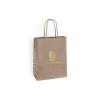 Sac cabas personnalisé en papier kraft 18 + 8 x 24 cm -Poignées torsadées - Impression 1 couleur ou quadrichromie