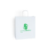 Sac cabas personnalisé en papier blanc 24 + 11 x 32 cm -Poignées torsadées - Impression 1 couleur ou quadrichromie